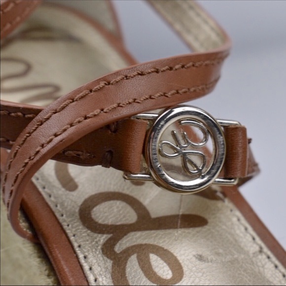 Sam Edelman Turner Saddle Leather Espadrilles Wedges Size 8.5 Brown - Picture 9 of 12